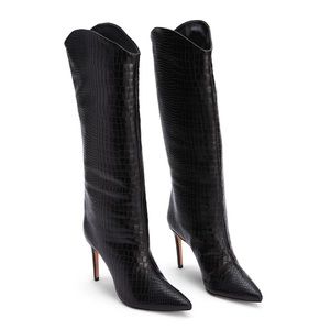 Maryana Boot - Crocodile Embossed Leather